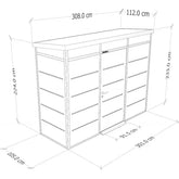 Abri de jardin modulaire isolé 3x1m profils noirs - plancher inclus - Everbox Ma boutique